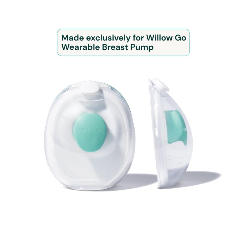 Willow ويلو جو - حاويات حليب قابلة لإعادة الاستخدام سعة 7 أونصات مع واقي رذاذ - للاستخدام مع مضخة الثدي ويلو جو بدون استخدام اليدين - Image 5