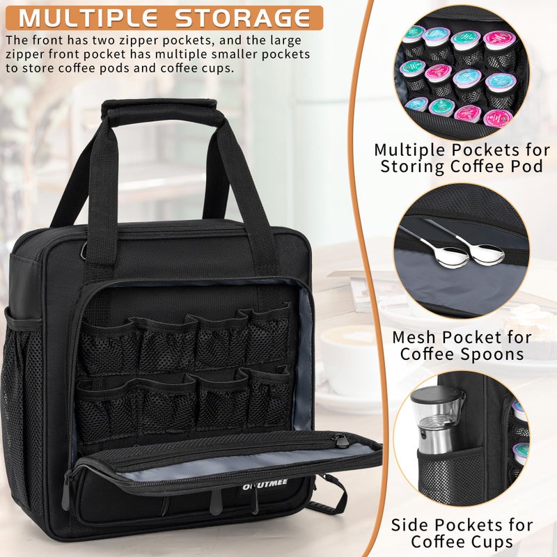 OUUTMEE Coffee Maker Carrying Bag Compatible with Keurig K-Mini or K-Mini Plus, Single Serve Coffee Brewer Portable Storage Bag with Extra Pockets, Storage Tote Case With Multiple Pockets for K-Cup - Image 2