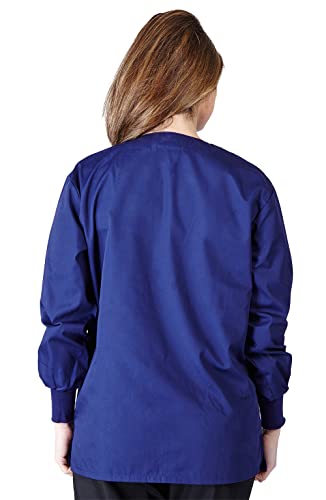 Natural Uniforms Warm Up Scrub Jacket-Navy Blue-Medium - Image 2