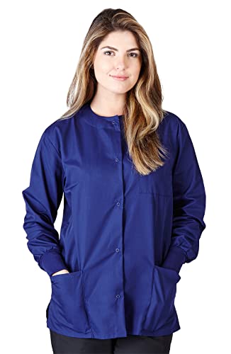 Natural Uniforms Warm Up Scrub Jacket-Navy Blue-Medium - Image 1