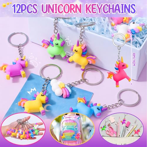 Winrayk 184Pcs Unicorn Party Favors Unicorn Birthday Party Supplies for Girls, Gift Bag Bookmark DIY Sticker Stamper Ring Sticker Slap Bracelet Keychain, Kids Goodie Bag Stuffers Girls Birthday Favors - Image 3
