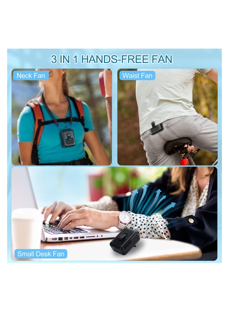 SYOSI Waist Fan with 32H Working Time Portable Mini Shirt Fan with 3 Speeds Hands-free Wearable Body Fan Strong Airflow Belt Fan for T-shirts Jacket Fishing Climbing Cycling - Image 3