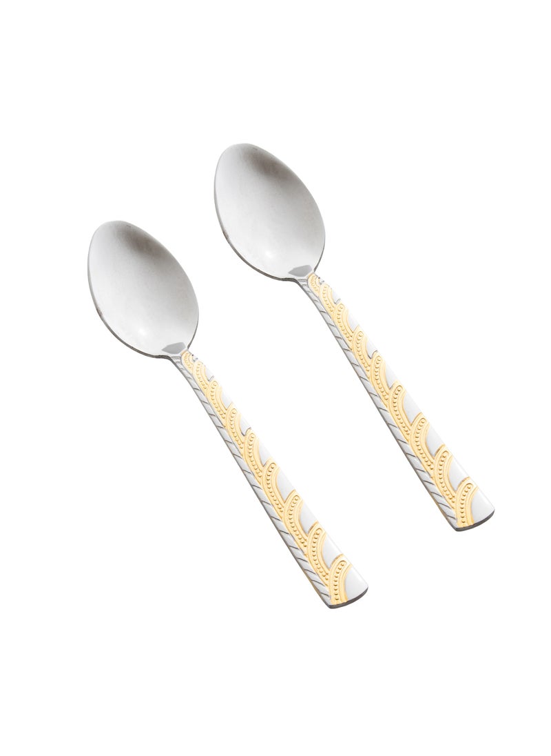 Hic 12 Pieces Stainless Steel Dessert Spoons With Gold  - Image 4