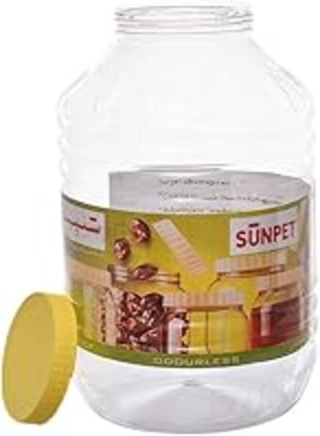 Sunpet round jar 12000 ml transparent with a yellow lid