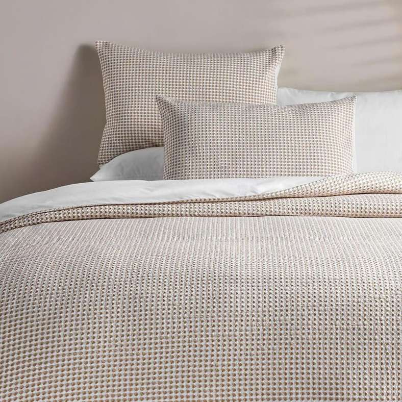 Pan Home Whitney Waffle 3-piece Super King Duvet Cover Set 260x220cm - Beige - 121IHI9900287 - Image 1