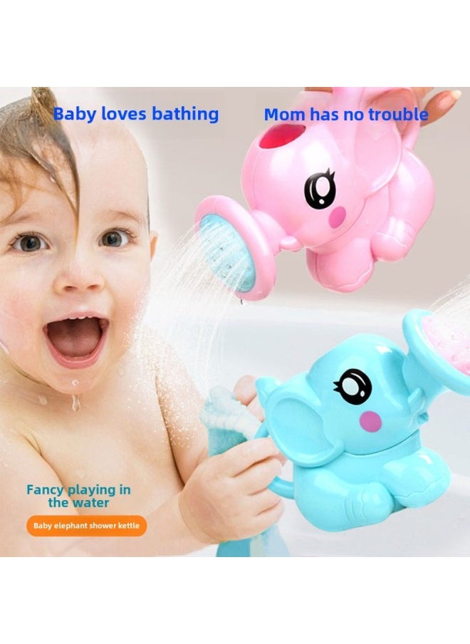 Generic - Baby Bath Toys Playing Water Elephant Kettle Children Baby Baby Boy Yellow Duck Girl Shower Duck-Color:Little Elephant Sprinkler-Pink ] - Image 1