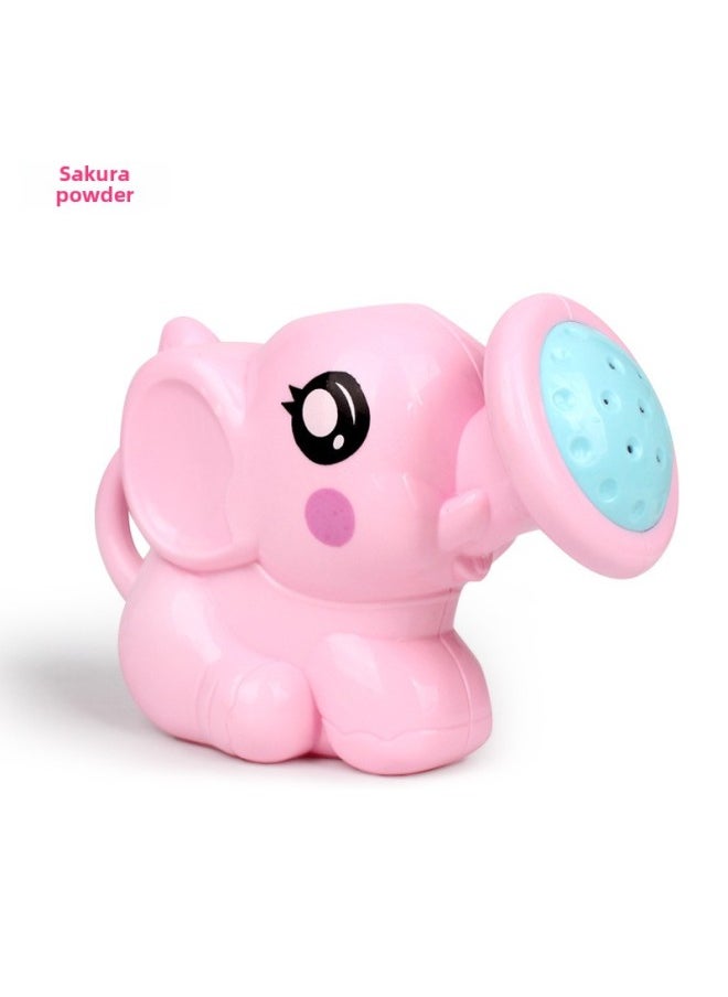 Generic - Baby Bath Toys Playing Water Elephant Kettle Children Baby Baby Boy Yellow Duck Girl Shower Duck-Color:Little Elephant Sprinkler-Pink ] - Image 1