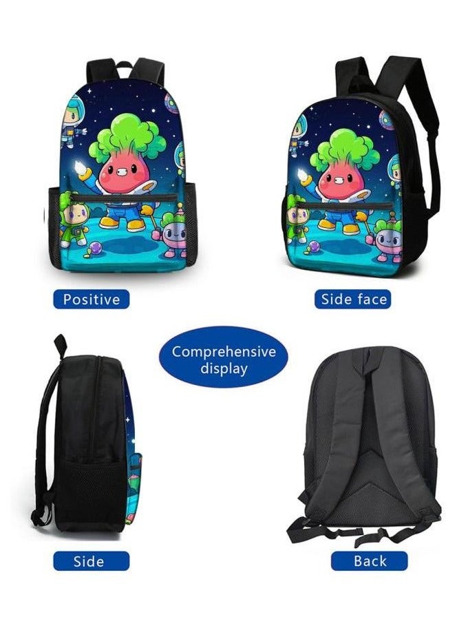 Cartoon three-piece schoolbag with zipper - 406  - Image 3