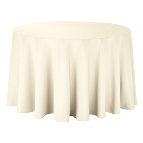 Sparkles Make It Special Sparkles Make It Special 10pcs 120 Inch Round Polyester Cloth Fabric Linen Tablecloth  Wedding Reception Restaurant Banquet Party  Machine Washable  Choice of Color  Ivory 