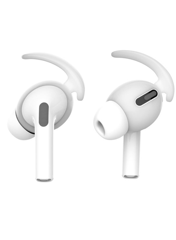 AROAQ Earphone Hooks, Anti Lost Anti Drop Earbuds Ear Covers, Wireless Headphone Earbuds Silicone Strap, Comfortable Ear Plug Cover Eartip For Airpods Pro, (1 Pair Ear Hooks Only, White) 
