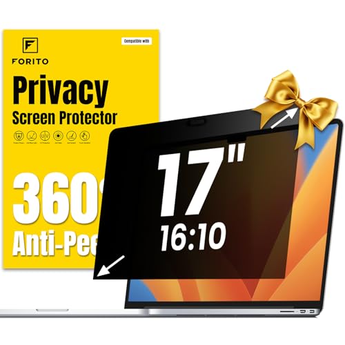 FFORITO F FORITO 17 Inch 16:10 360°Laptop Privacy Screen Protector, Anti Peeping Anti Glare Laptop Privacy Shield, Reduce Eye Strain & Eye Protection - Image 1