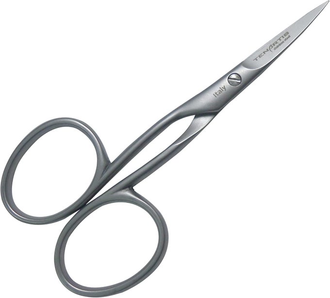 STAINLESS STEEL LEFT HANDED CURVED SCISSORS FOR EMBROIDERY, NAIL AND CUTICLE - MADE IN ITALY