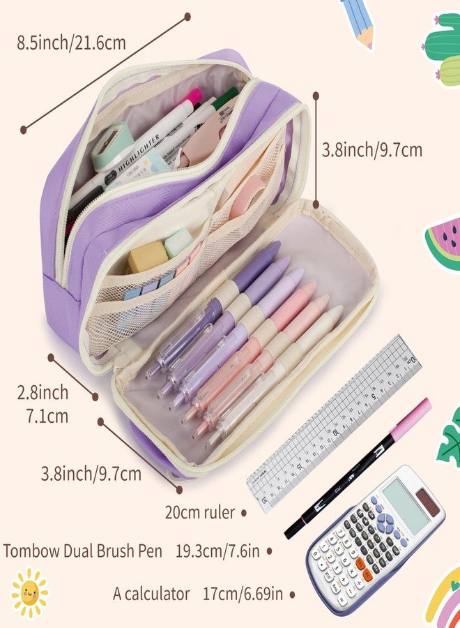 Bunnychill Large Capacity Pencil Case with Compartments, School Pencil Bags with Zipper, Big Storage Pen Bag for Teen Girl Boy Men Women, Adult Stationery Pen Bag for School College and Office - Image 4