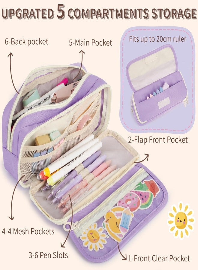 Bunnychill Large Capacity Pencil Case with Compartments, School Pencil Bags with Zipper, Big Storage Pen Bag for Teen Girl Boy Men Women, Adult Stationery Pen Bag for School College and Office - Image 5