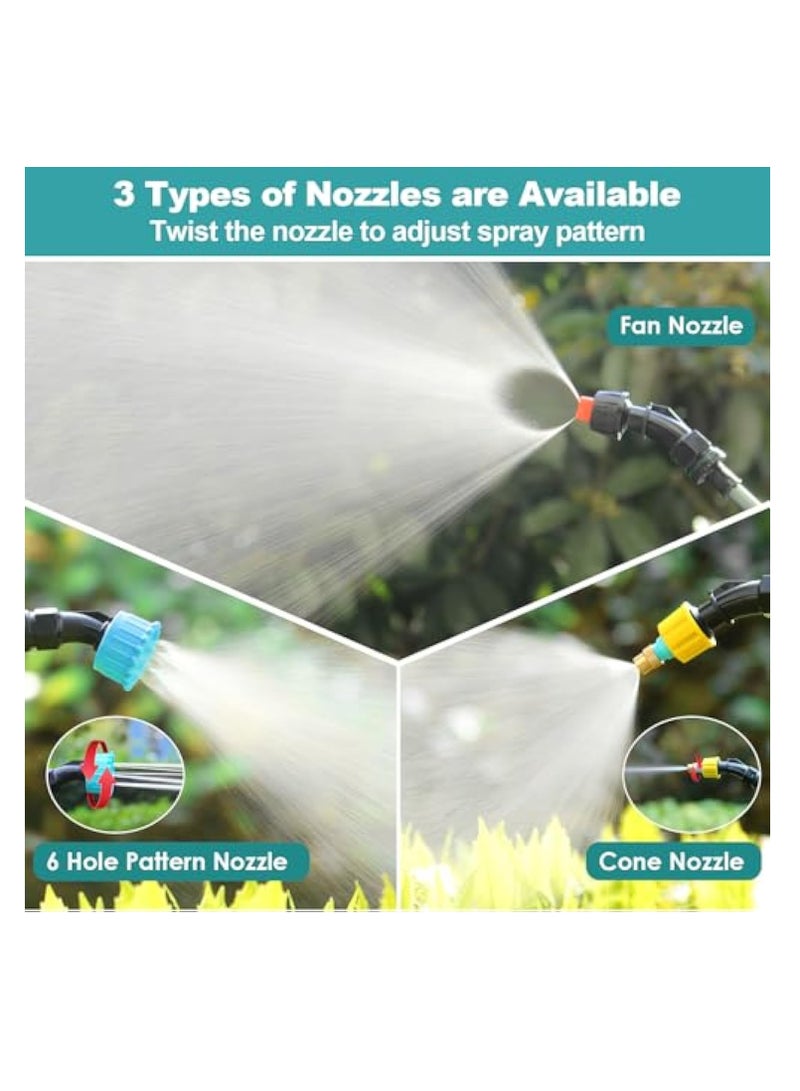 KASTWAVE Battery Powered Sprayer Wand, Garden Sprayer, New Upgraded Electric Sprayer Telescopic Wand with Battery Indicator, 16.4FT Hose, 3 Mist Nozzles, Rechargeable and Portable Spray Wand for Gardening - Image 2