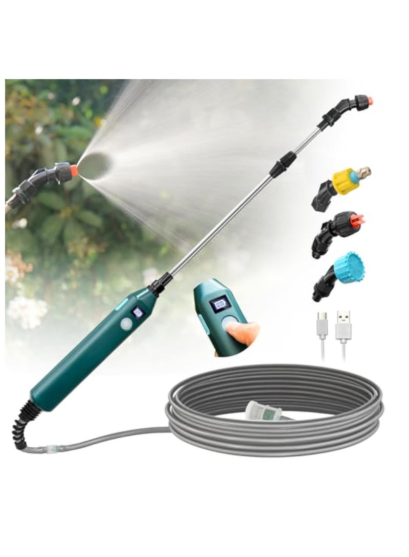 KASTWAVE Battery Powered Sprayer Wand, Garden Sprayer, New Upgraded Electric Sprayer Telescopic Wand with Battery Indicator, 16.4FT Hose, 3 Mist Nozzles, Rechargeable and Portable Spray Wand for Gardening - Image 1