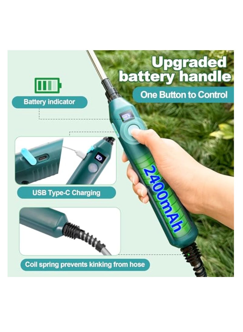 KASTWAVE Battery Powered Sprayer Wand, Garden Sprayer, New Upgraded Electric Sprayer Telescopic Wand with Battery Indicator, 16.4FT Hose, 3 Mist Nozzles, Rechargeable and Portable Spray Wand for Gardening - Image 3