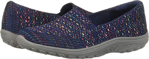 SKECHERS حذاء سكيشرز النسائي ريجgae فيست - لوفر مسطح من القش، أزرق داكن، 7 أمريكي - Image 1