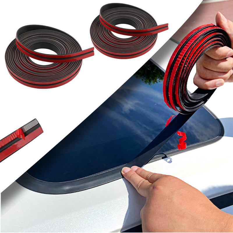Pincuttee 2Pack Weather Stripping Seal Strip for DoorsWindowsCar Weather Stripping AdhesiveSunroof Seal for CarTruckSUV Front Rear Windshield20FT19MM14MM