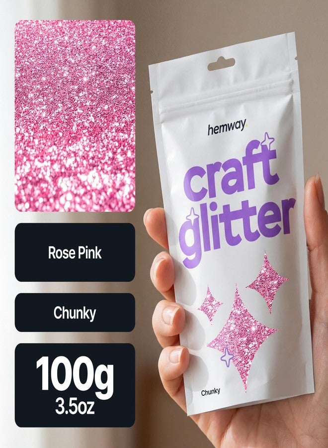 Hemway Craft Glitter Rose Pink 100g Chunky Glitter for Crafts, Resin, Epoxy, Tumbler, Art, Candle, Decorations, Crafting Supplies - Image 2