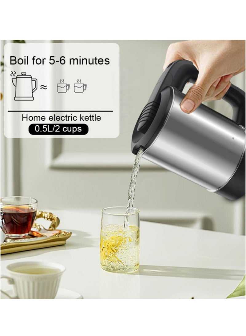 Power Plus 500ml Mini Electric Kettle With Two Plastic Cups, Portable Electric Kettle 500ml for Home, Office, and Hotels - Image 5