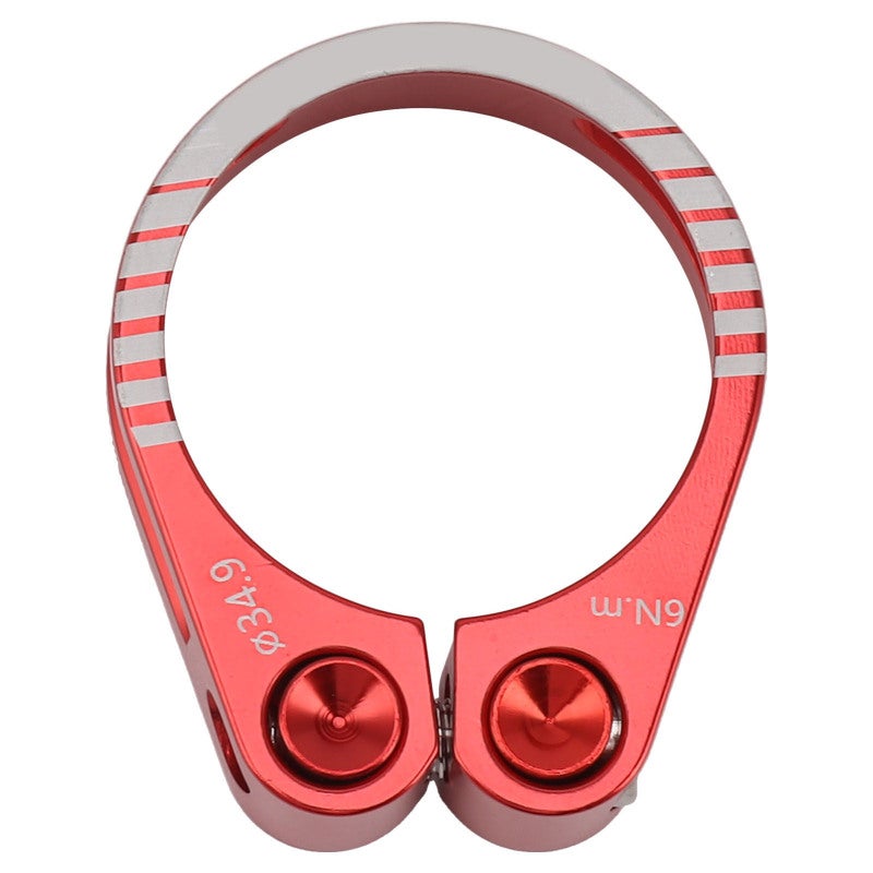 ENLEE Bike Seat Clamp Red Aluminum Alloy Easy Adjust Seatpost Clamp - Lightweight Hollow Design for Quick Seat Adjustment - Image 1