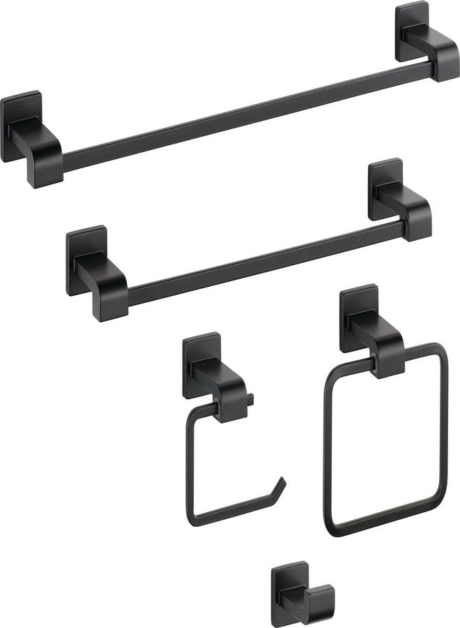 Delta 77524-BL Ara 24-in Wall Mount Towel Bar Bath Hardware Accessory in Matte Black - Image 3