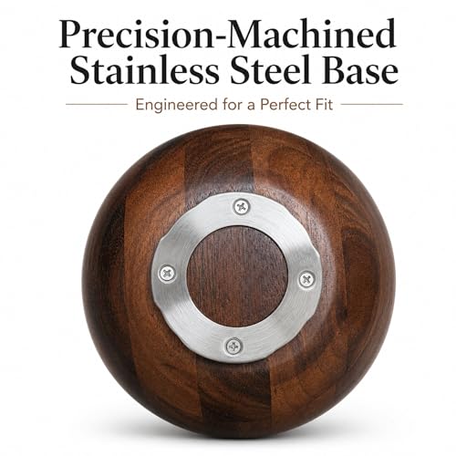 ADVANCEDSIL Premium Solid Walnut Wood Mixing Bowl Compatible with 4.5 & 5 QT Tilt-Head Models Natural Wooden Bowl with Stainless Steel Locking Base - Image 3