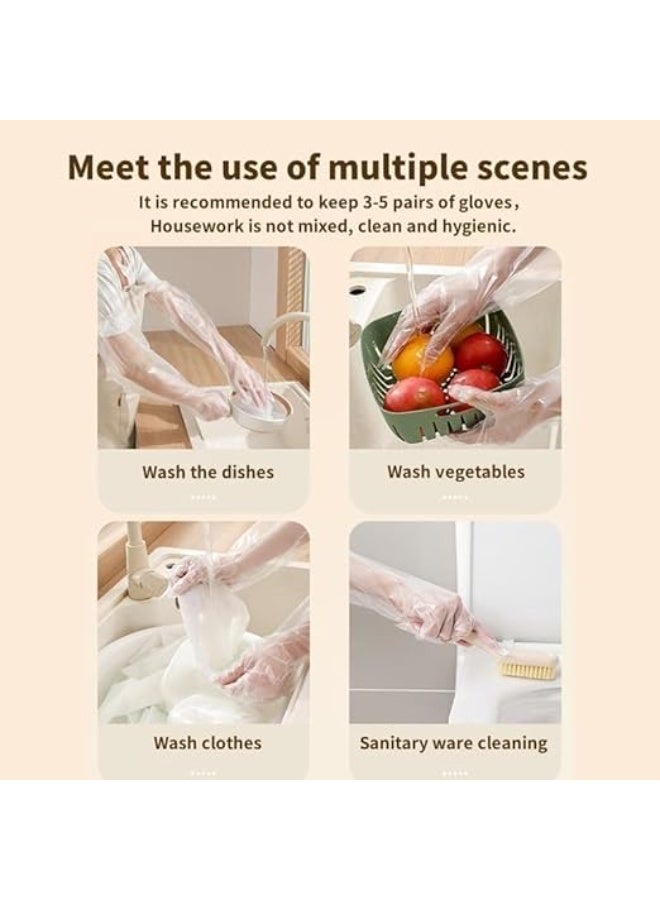20 PCS Extra Long Disposable Cleaning Gloves, 23.6inch Long Sleeve Gloves Waterproof, Household Dishwashing Gloves For Cooking, Hair Color Gloves, Large - Image 4