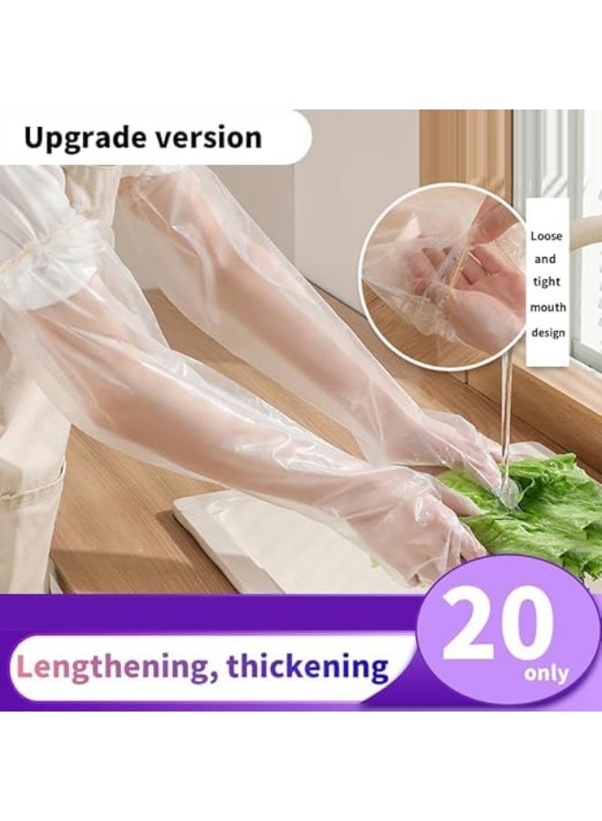 20 PCS Extra Long Disposable Cleaning Gloves, 23.6inch Long Sleeve Gloves Waterproof, Household Dishwashing Gloves For Cooking, Hair Color Gloves, Large - Image 5