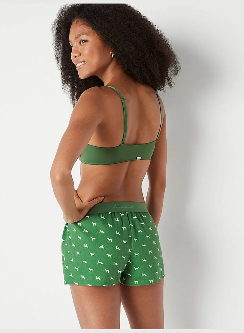 PINK Flannel Boxy Pajama Shorts
