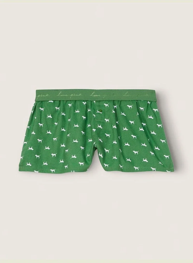 PINK Flannel Boxy Pajama Shorts