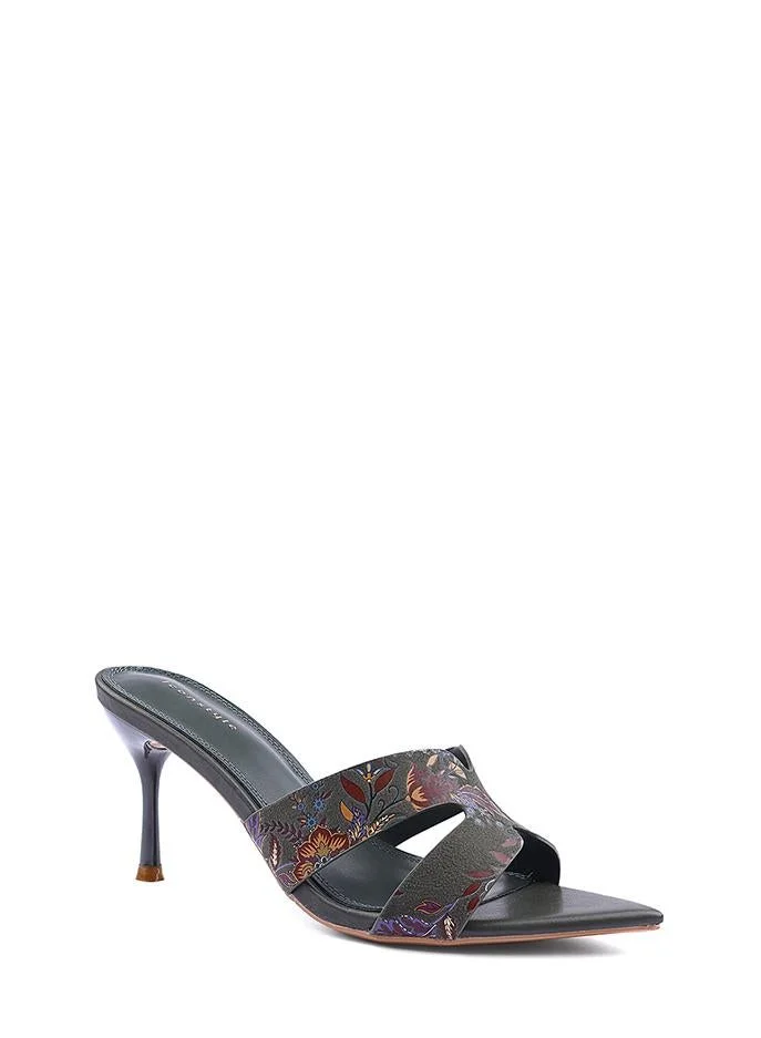 IconStyle Womens floral printed heeled sandals