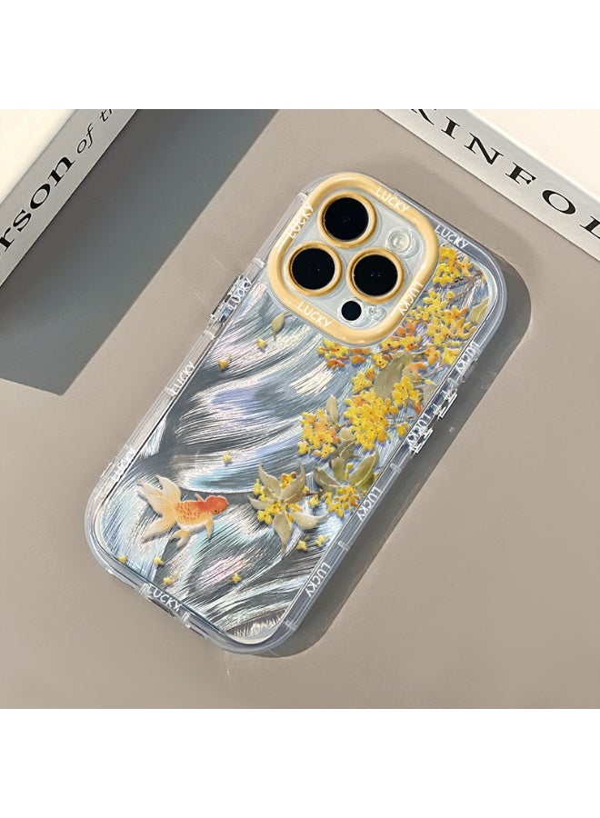 NIBEMINENT Protective TPU Case Cover For iPhone 16 Plus, Yellow Goldfish
