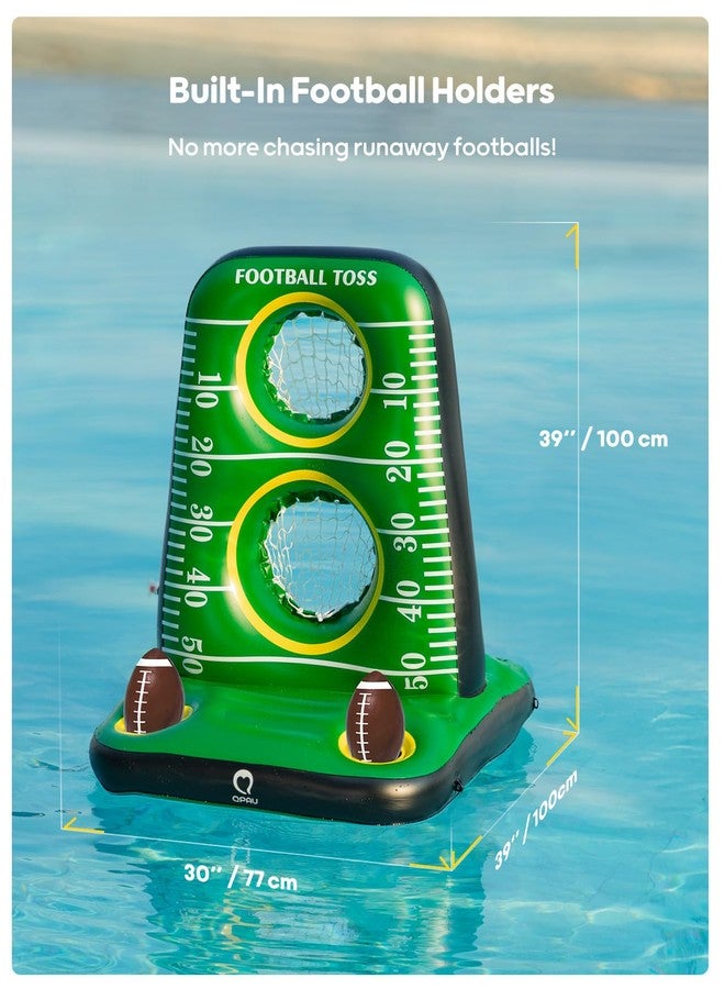 QPAU Inflatable Football Toss Game for Pool - Water Football Target with 4 Balls & 2 Pumps, Dual Net Design, Stable Base, Summer Pool Game for Kids & Adults - Image 5