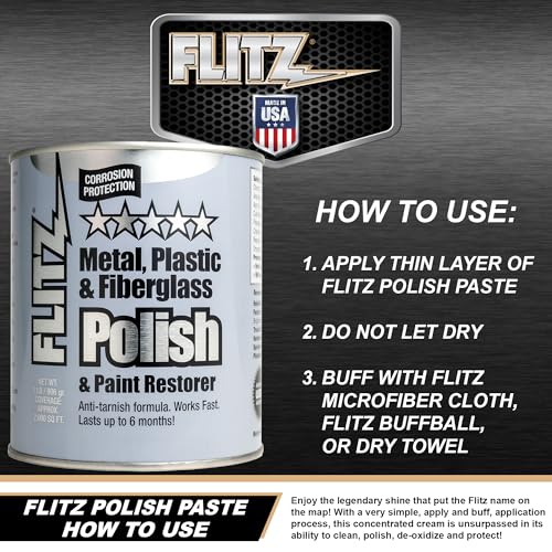 Flitz Multi-Purpose Metal Polish Paste - 2lb Can of USA-Made Metal Scratch Remover - Works on Stainless Steel, Chrome, Aluminum, Plastic, Jewelry - Non-Abrasive Cleaner & Rust Remover (1 Pack) - Image 3