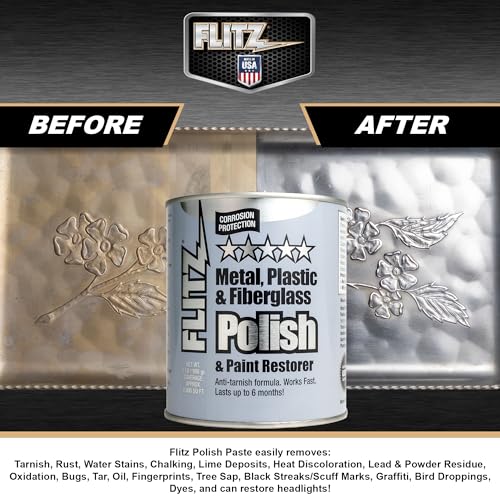 Flitz Multi-Purpose Metal Polish Paste - 2lb Can of USA-Made Metal Scratch Remover - Works on Stainless Steel, Chrome, Aluminum, Plastic, Jewelry - Non-Abrasive Cleaner & Rust Remover (1 Pack) - Image 4