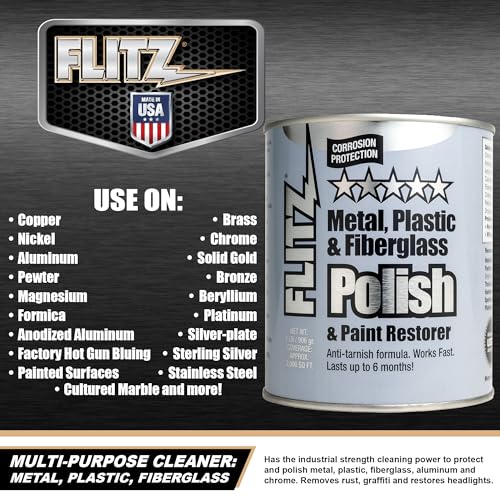 Flitz Multi-Purpose Metal Polish Paste - 2lb Can of USA-Made Metal Scratch Remover - Works on Stainless Steel, Chrome, Aluminum, Plastic, Jewelry - Non-Abrasive Cleaner & Rust Remover (1 Pack) - Image 2