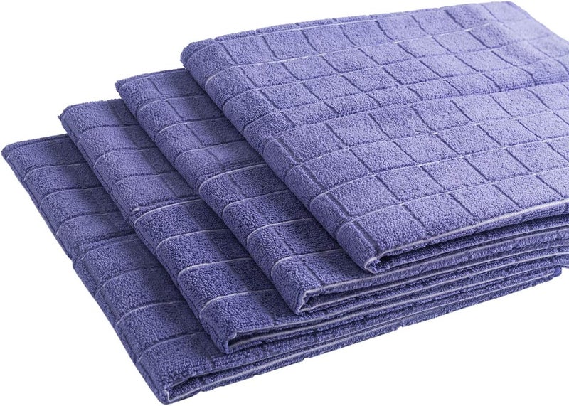 HYER KITCHEN Microfiber Dish Towels - Soft, Super Absorbent and Lint Free Kitchen Towels - 8 Pack (Lattice Designed Purple Colors) - 26 x 18 Inch - Image 2