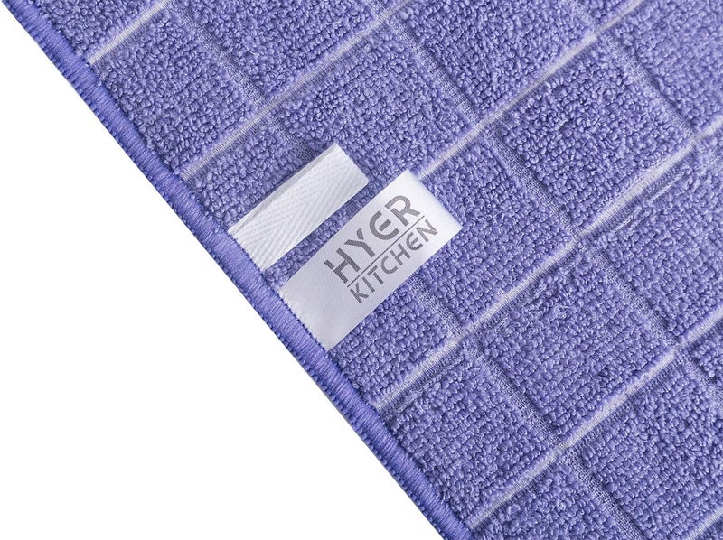 HYER KITCHEN Microfiber Dish Towels - Soft, Super Absorbent and Lint Free Kitchen Towels - 8 Pack (Lattice Designed Purple Colors) - 26 x 18 Inch - Image 3