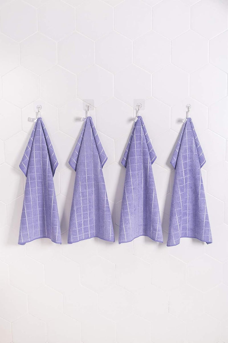 HYER KITCHEN Microfiber Dish Towels - Soft, Super Absorbent and Lint Free Kitchen Towels - 8 Pack (Lattice Designed Purple Colors) - 26 x 18 Inch - Image 4
