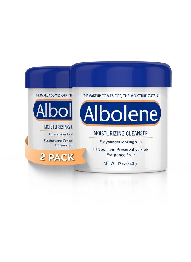 Albolene Albolene Face Moisturizer and Makeup Remover, Facial Cleanser and Cleansing Balm, Fragrance Free Cream, 12 oz (2 Pack)  - Image 1