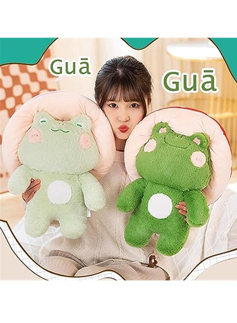 Frog Plushies Toys, 17" Cute Frog Pillow with Mushroom Hat Stuffed Animals, Kawaii Plushies Gift for Kids Girls Birthdays Gift (Light Green Pink hat）  - Image 4