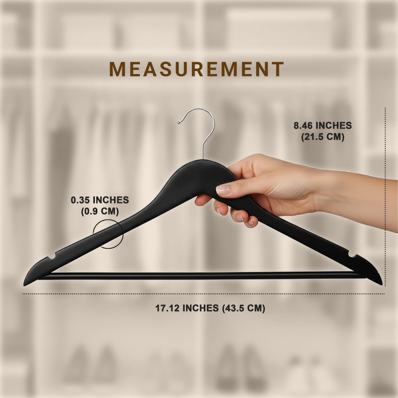 Utopia Home Premium Wooden Hangers 30 Pack - Durable & Slim Coat Hanger - Suit Hanger with 360-Degree Rotatable Hook - Wood Hangers with Shoulder Grooves (Black) - Image 2