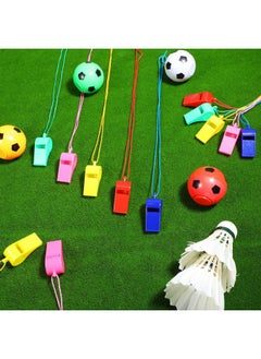 Cindeer 150 Pcs Plastic Whistles With Lanyards For Kids Birthday Party Favors Training Sport Supplies Games Whistles Goody Bag Fillers 5 Colors  - Image 5