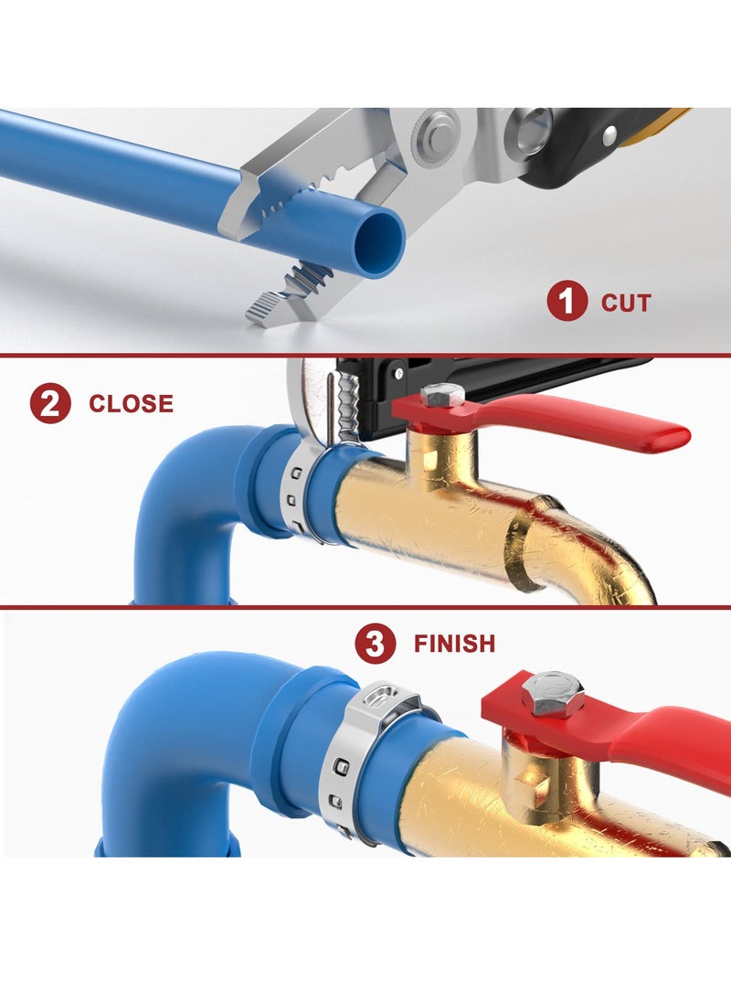 SYOSI - 0.5 Inch PEX Cinch Clamps, Premium 304 Stainless Steel PEX Crimp Rings, Secure PEX Tubing Pipe Fittings Connection, PEX Fitting Clamps Pinch Ring - Image 1