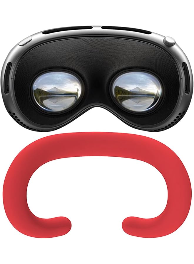 erorex VR Silicone Face Pad Cover For Vision Pro Accessories VR Face Cushion Waterproof Washable Eey Mask For Vision Pro Headset Silicone Replacement Face Pad Red - Image 1