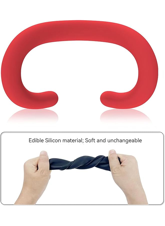 erorex VR Silicone Face Pad Cover For Vision Pro Accessories VR Face Cushion Waterproof Washable Eey Mask For Vision Pro Headset Silicone Replacement Face Pad Red - Image 4