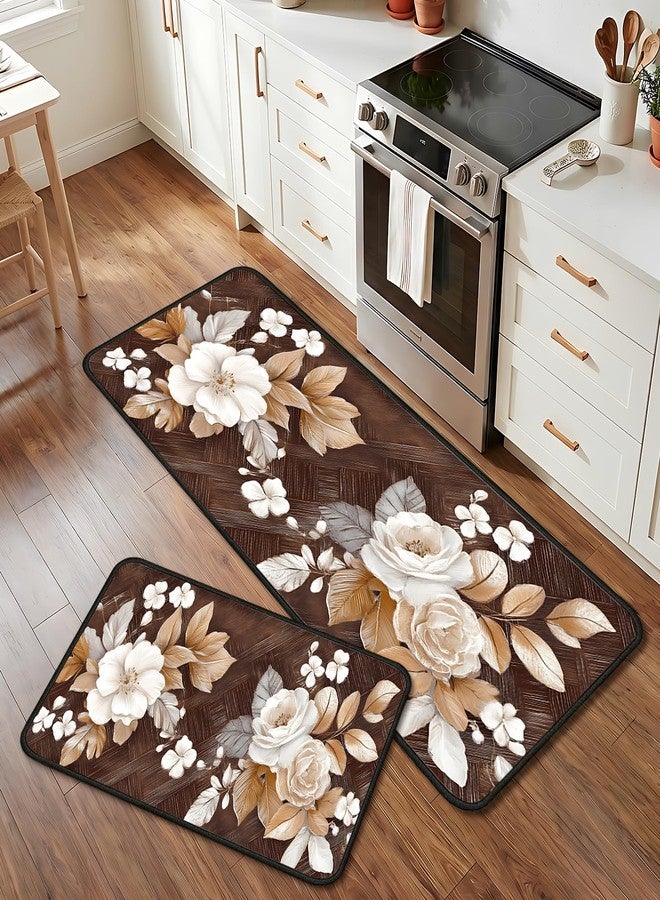 seewan Anti Fatigue Kitchen Mats 2PCS, Non Slip Waterproof Cushioned Floor Rugs, Comfort Standing Mat for Kitchen Sink, Standing Desk, Laundry Room, Home Cooking Use - Image 1