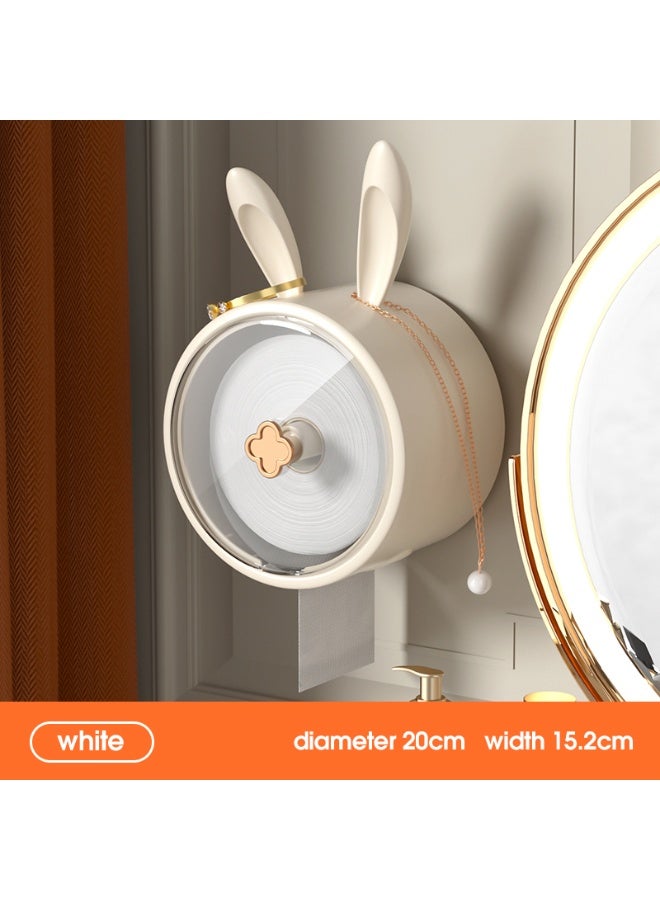 Noon East Tissue Box Cover Premium Hotel Series Clear PP Wall Mounted Facial Tissues Dispenser, Horizontal & Vertical for Bathroom, 20 x 20 x 15.2 cm, White - Image 2